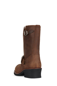 STANDOFF Jeffrey Campbell Moto Boot Brown Crazy Horse