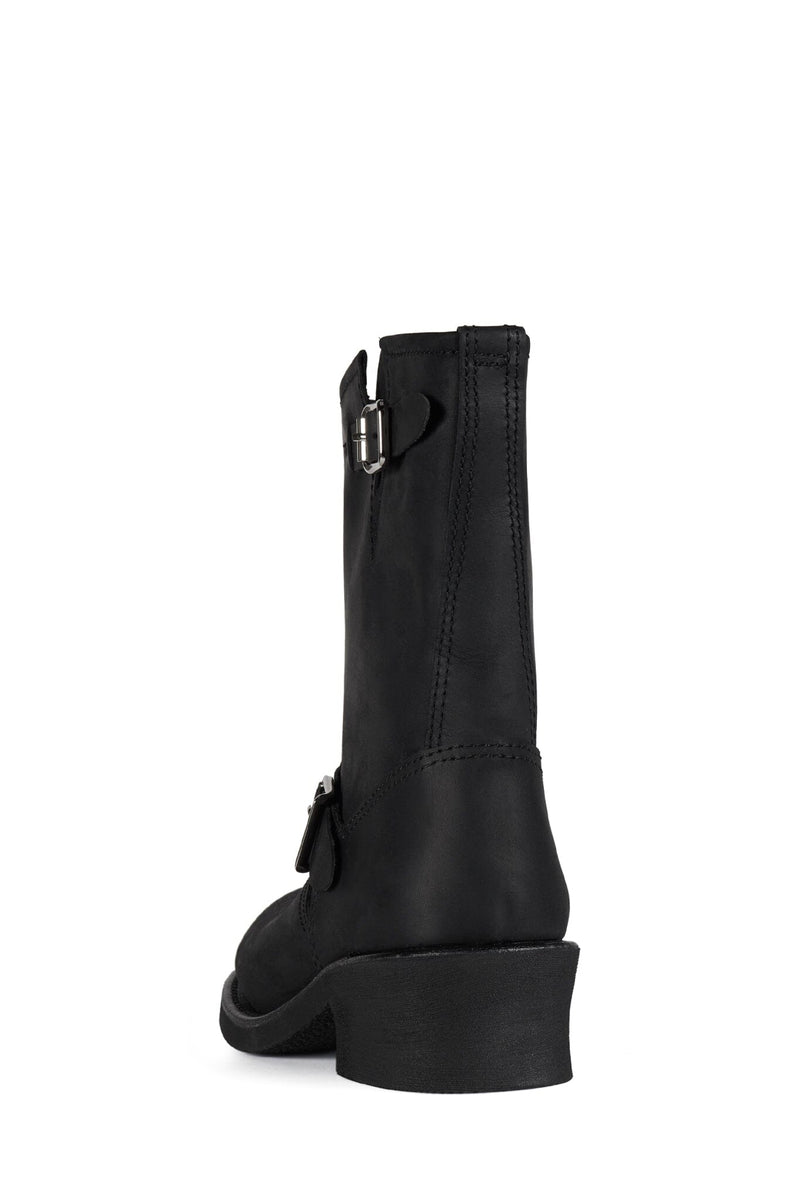 STANDOFF Jeffrey Campbell Moto Boot Black Crazy Horse