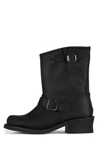 STANDOFF Jeffrey Campbell Moto Boot Black Crazy Horse