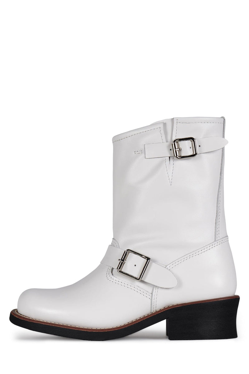 STANDOFF Jeffrey Campbell Moto Boot White