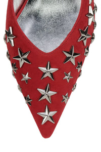 STARPOWER Red Suede Silver