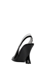 STRAITS Jeffrey Campbell Wedge Sandal Black White Combo