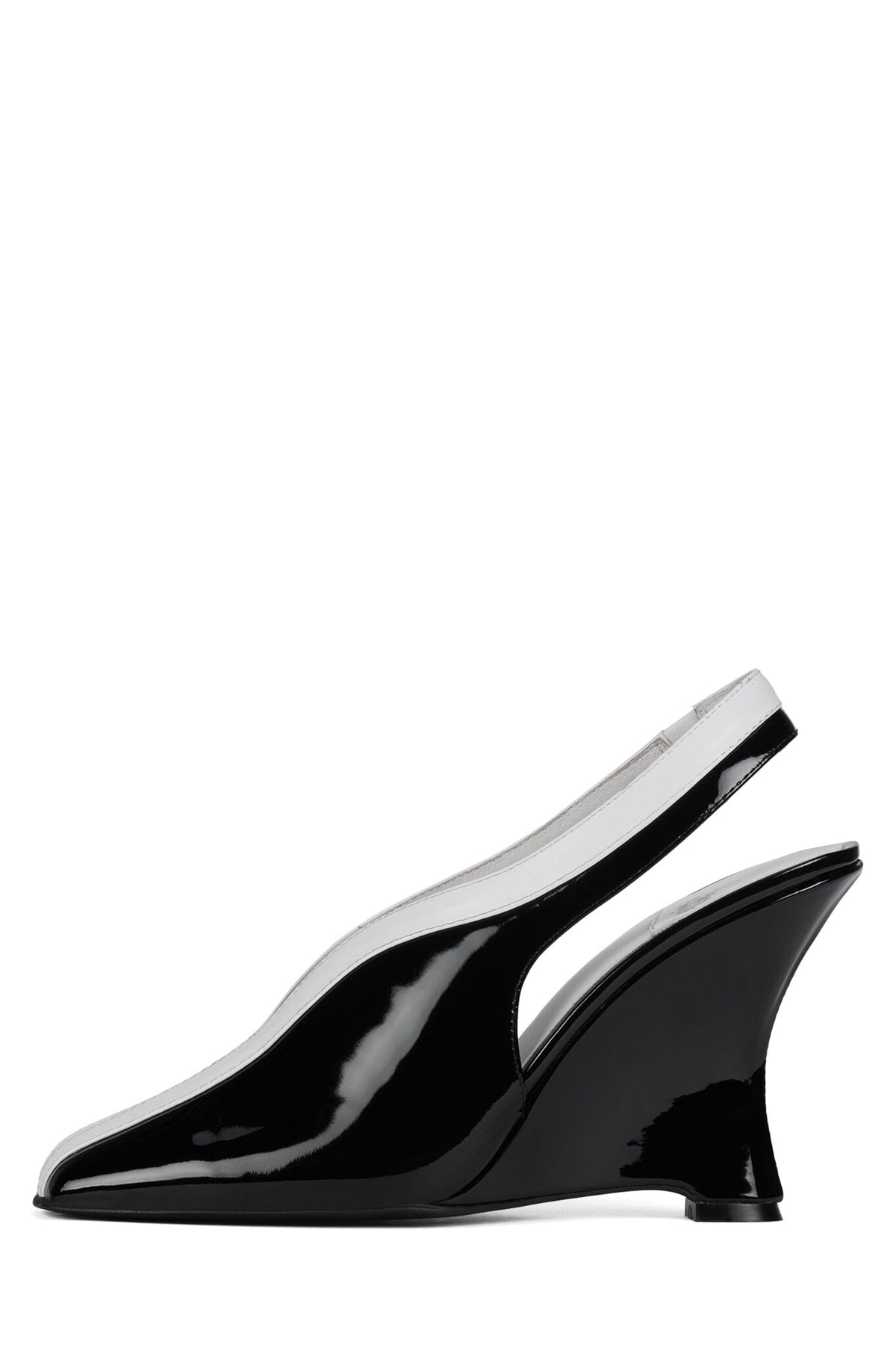 STRAITS Jeffrey Campbell Wedge Sandal Black White Combo