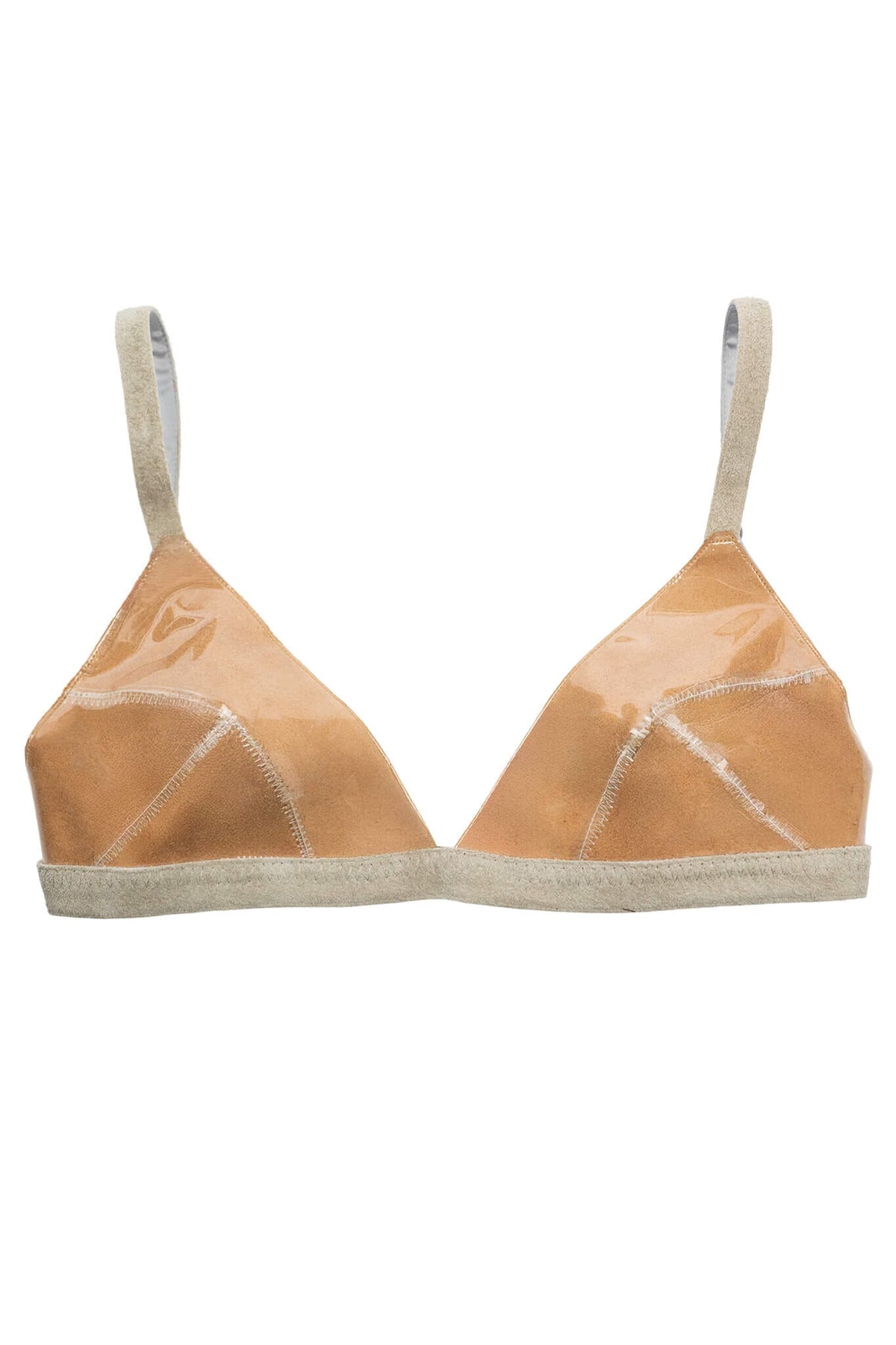 STRATEGIC TOP Jeffrey Campbell Deconstructed Triangle Top Grey Clear Combo