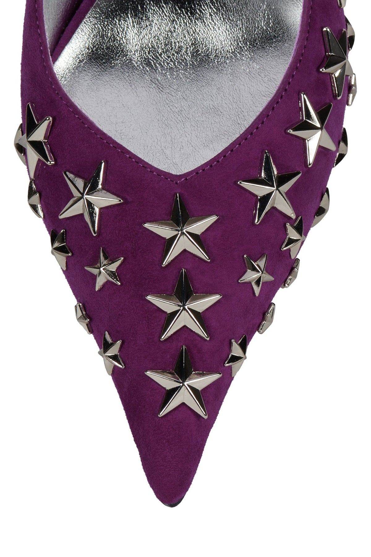 STRPWR-HI Stiletto Pump Fuchsia Suede Silver