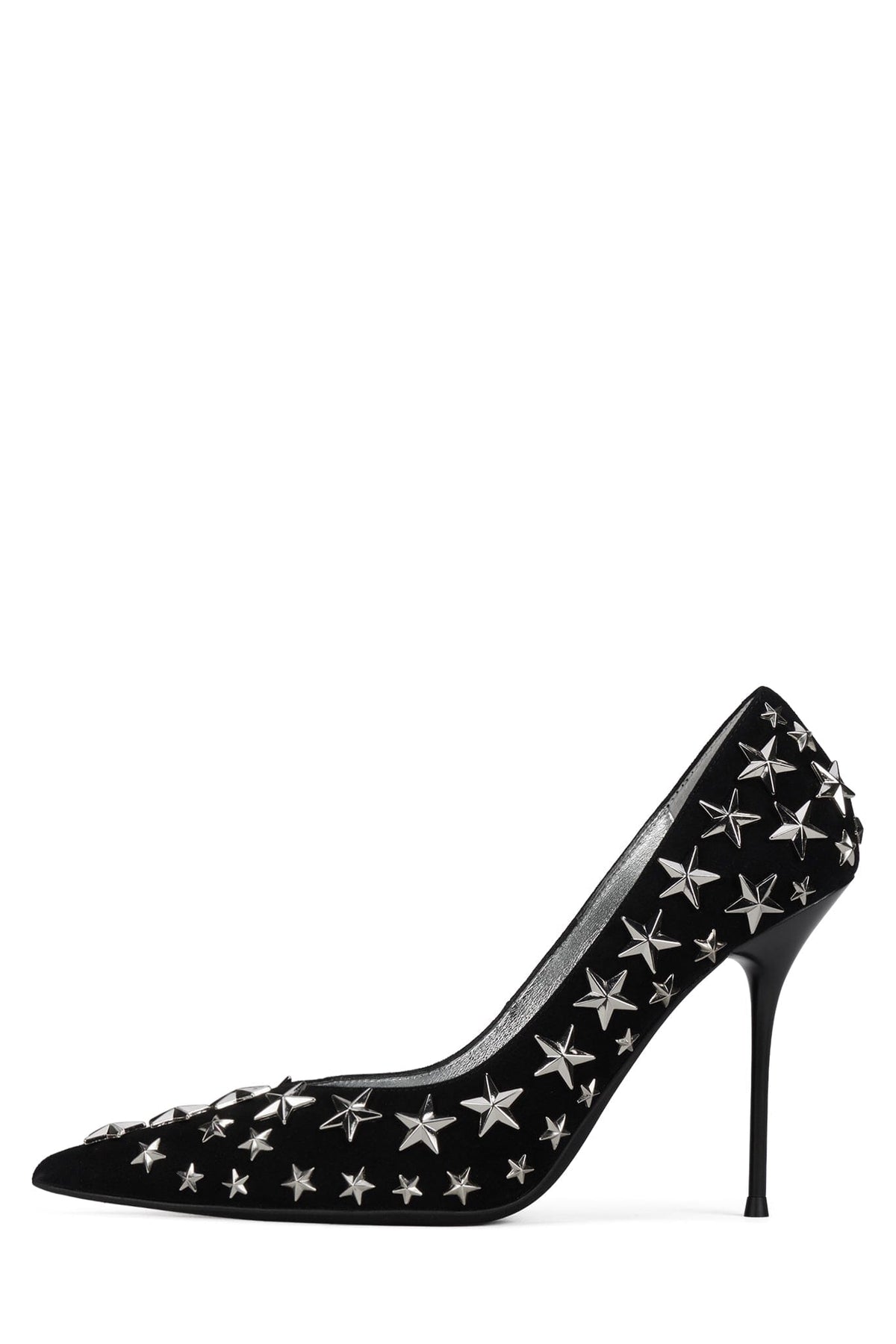 STRPWR-HI Stiletto Pump Black Suede Silver