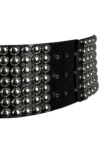 STUDWORK Jeffrey Campbell Corset Belt Black Silver