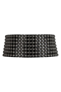 STUDWORK Jeffrey Campbell Corset Belt Black Silver