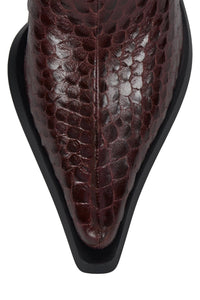 STUNNA Jeffrey Campbell Heeled Boot Purple Snake