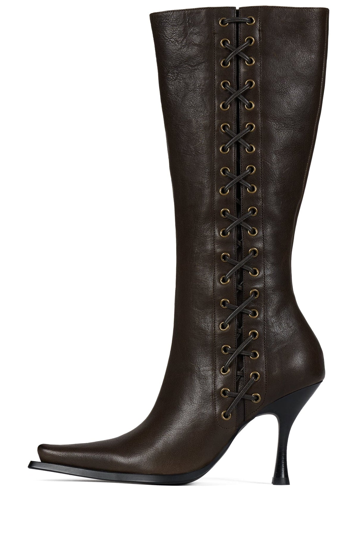 STUNNA Jeffrey Campbell Knee-High Boot Dark Brown