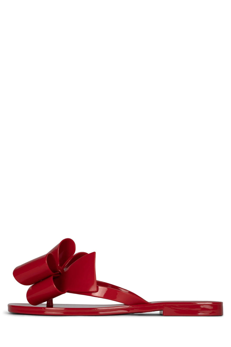 SUGARY Flat Sandal Jeffrey Campbell Red Shiny 6 