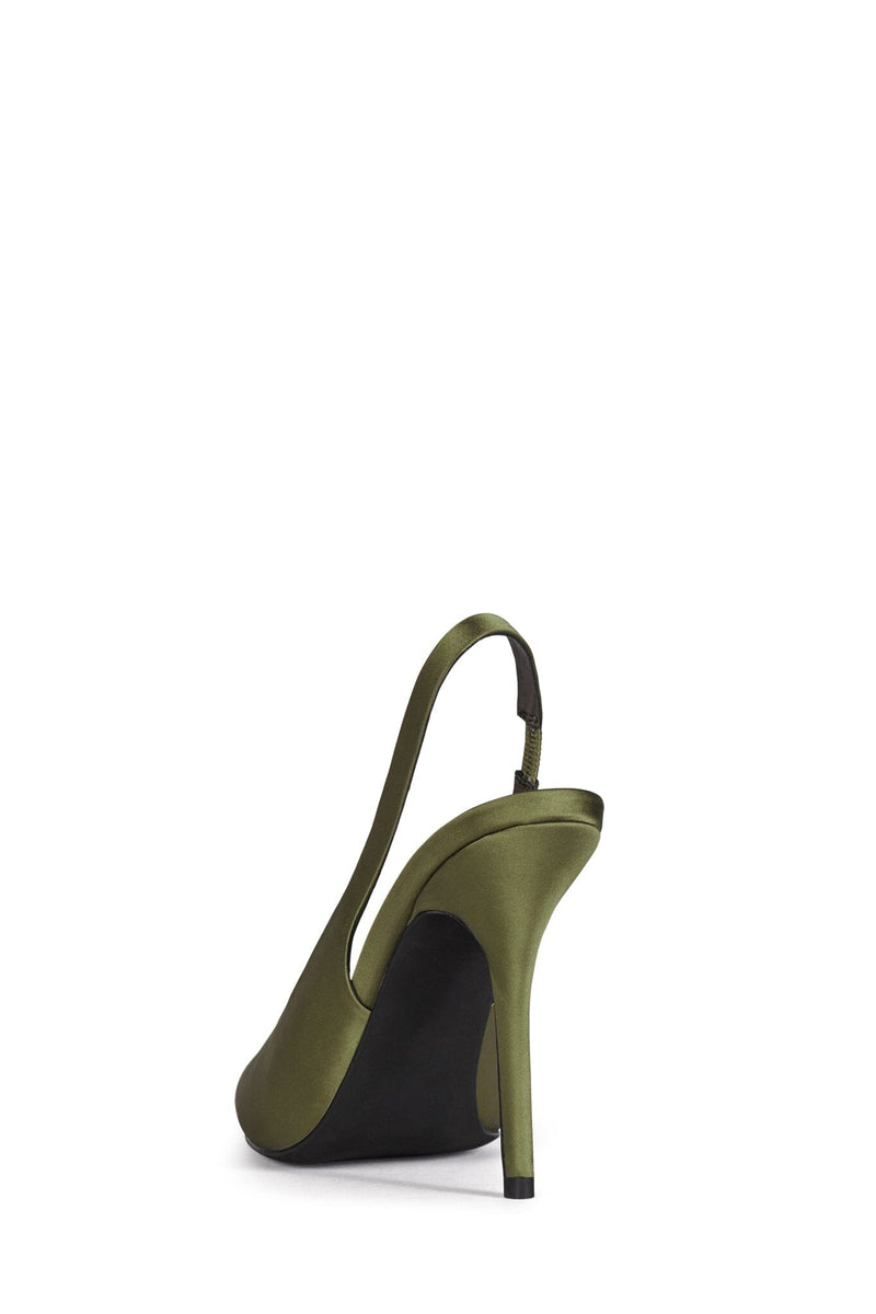 SURPASS Jeffrey Campbell Slingback Pumps Olive Satin