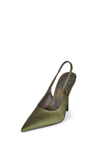 SURPASS Jeffrey Campbell Slingback Pumps Olive Satin