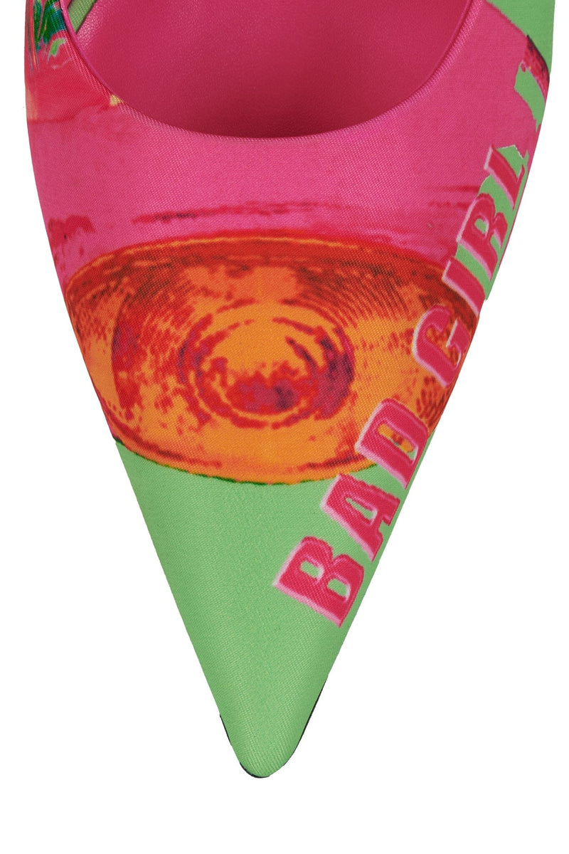 SURPASS Jeffrey Campbell Slingback Pumps Green Bad Girl Combo