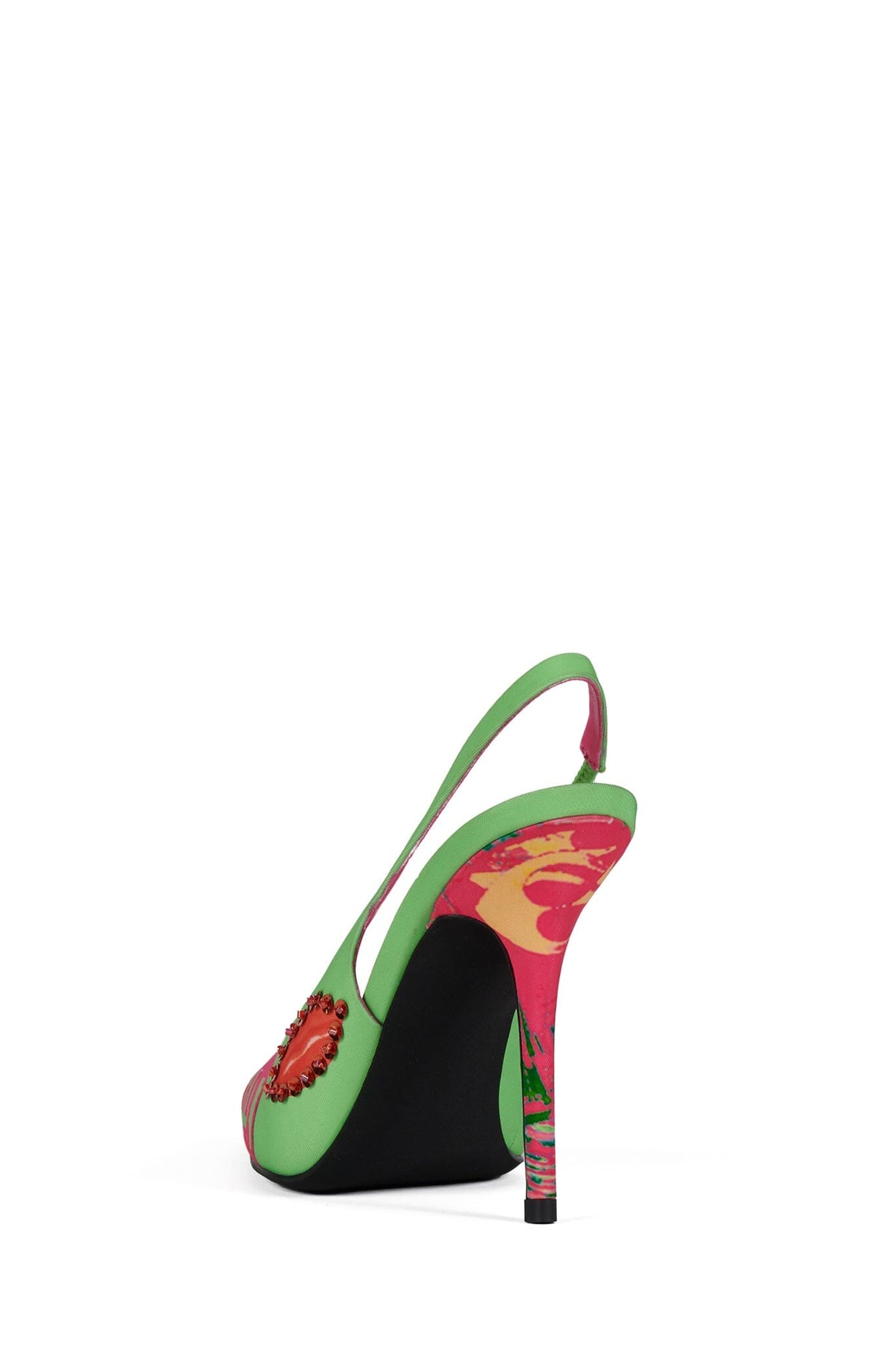 SURPASS Jeffrey Campbell Slingback Pumps Green Bad Girl Combo