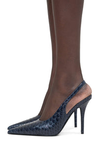 SURPASS Jeffrey Campbell Slingback Pumps Black Satin