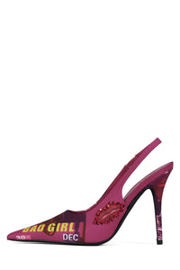 SURPASS Jeffrey Campbell Slingback Pumps Fuchsia Bad Girl Combo