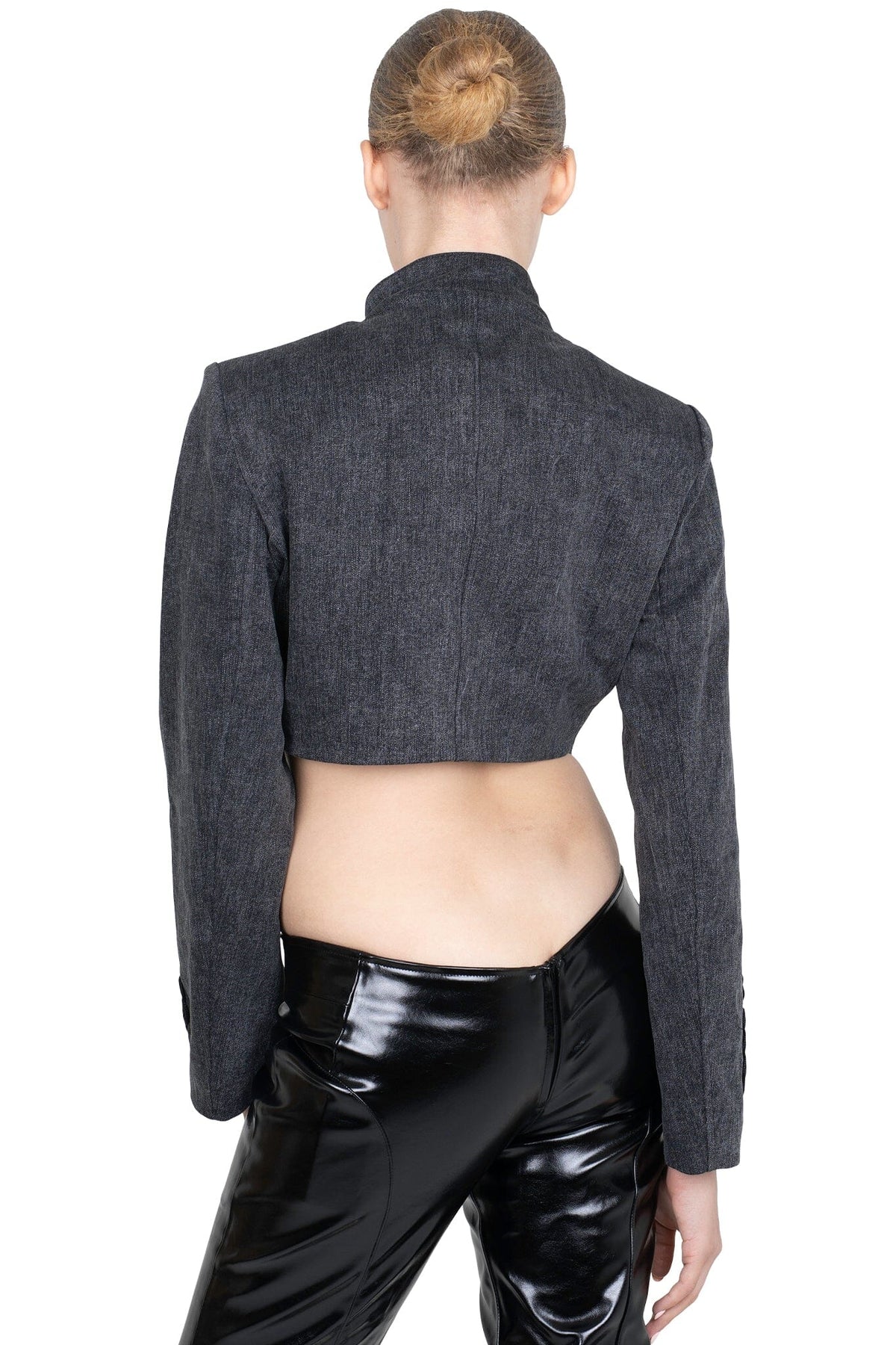 SURRENDER Jeffrey Campbell Jacket Black Washed Denim