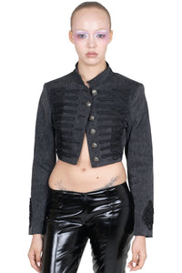SURRENDER Jeffrey Campbell Jacket Black Washed Denim