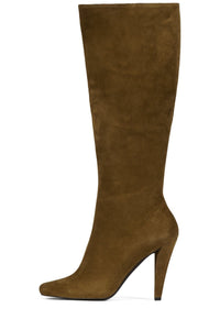 SUSANNA-K Heeled Boot Khaki Suede