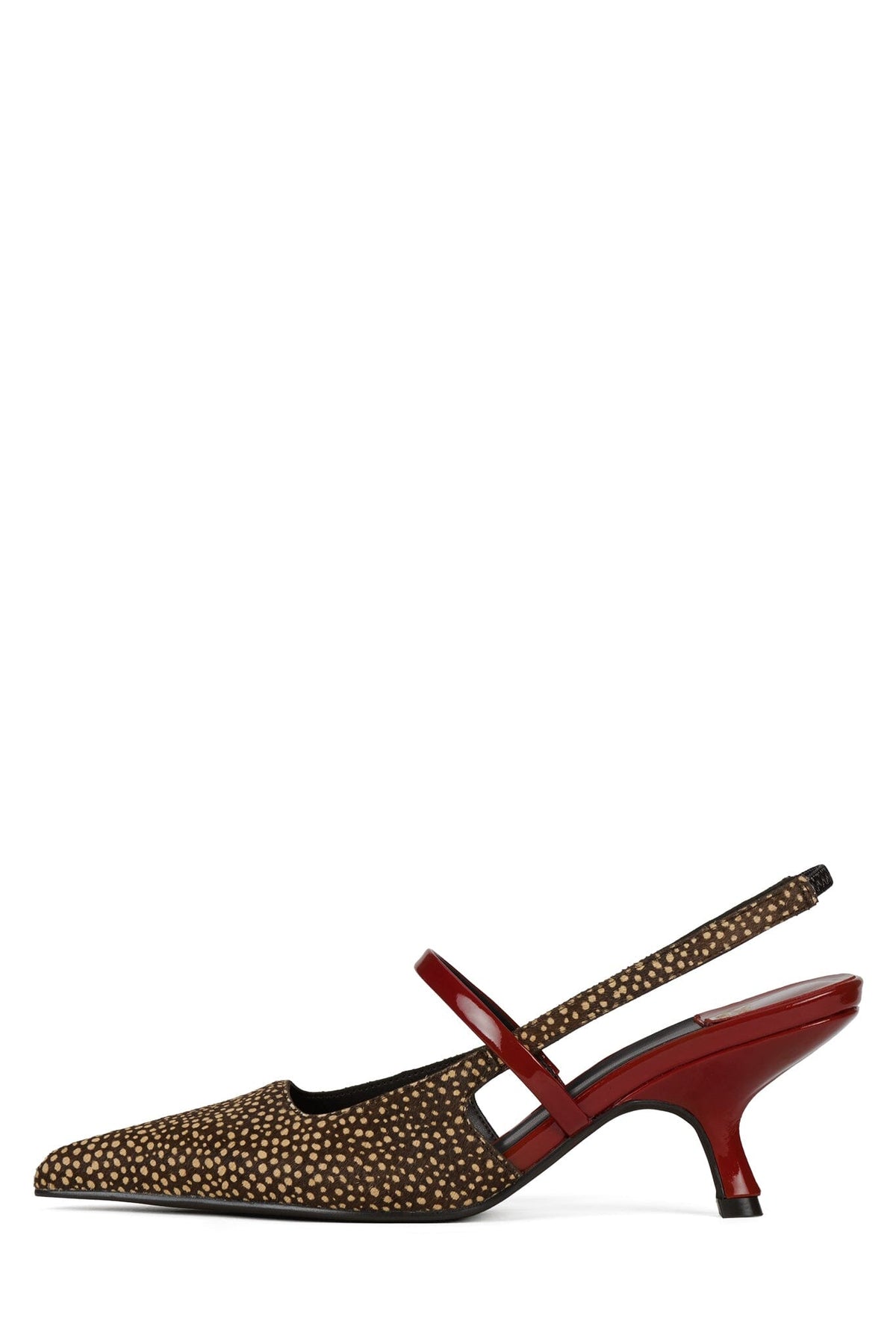 TANYA_F Slingback Heel Brown Dot Red Combo