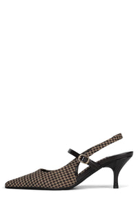 TANYA-SB Slingback Heel DV Beige Brown Houndstooth 6 