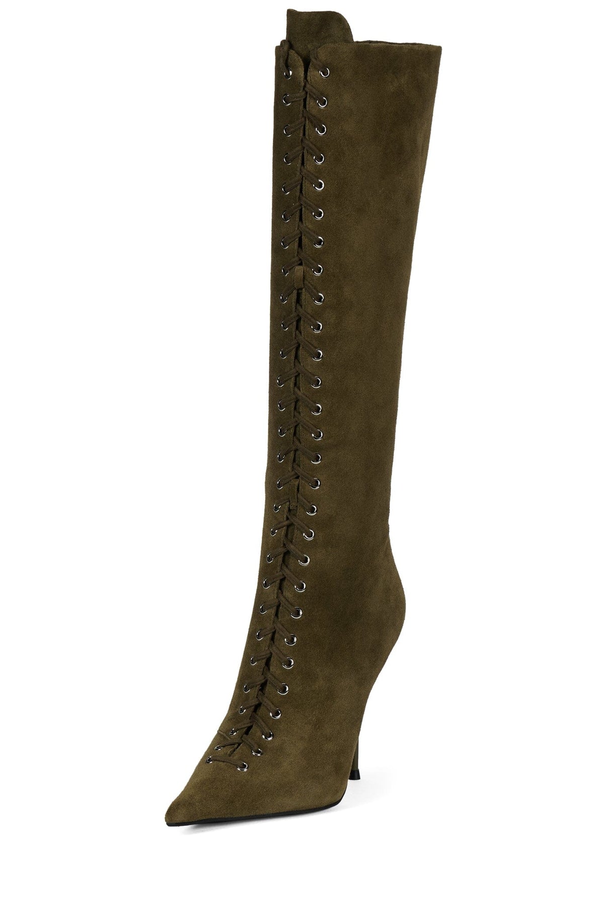TAUNTING Knee-High Boot Olive Suede _hover