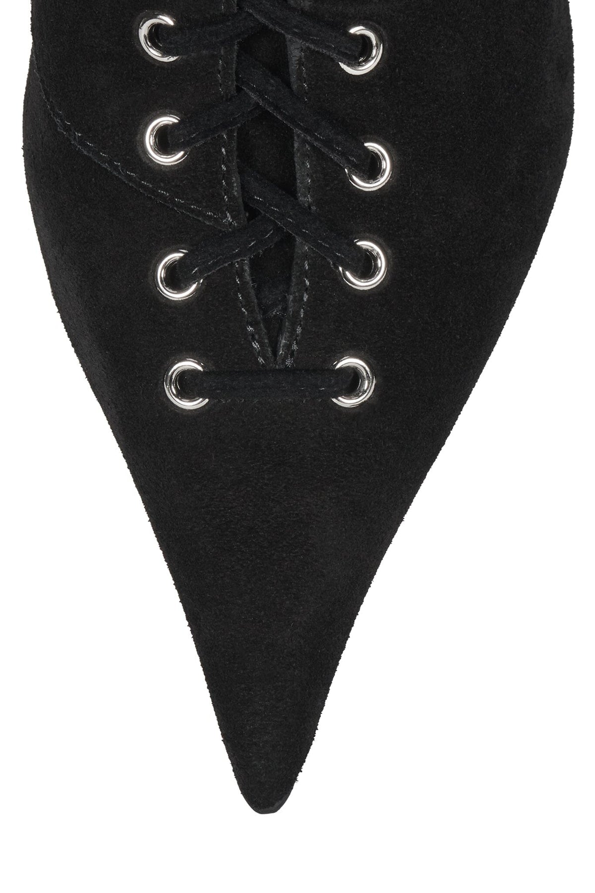TAUNTING Stiletto Knee-High Boot Black Suede