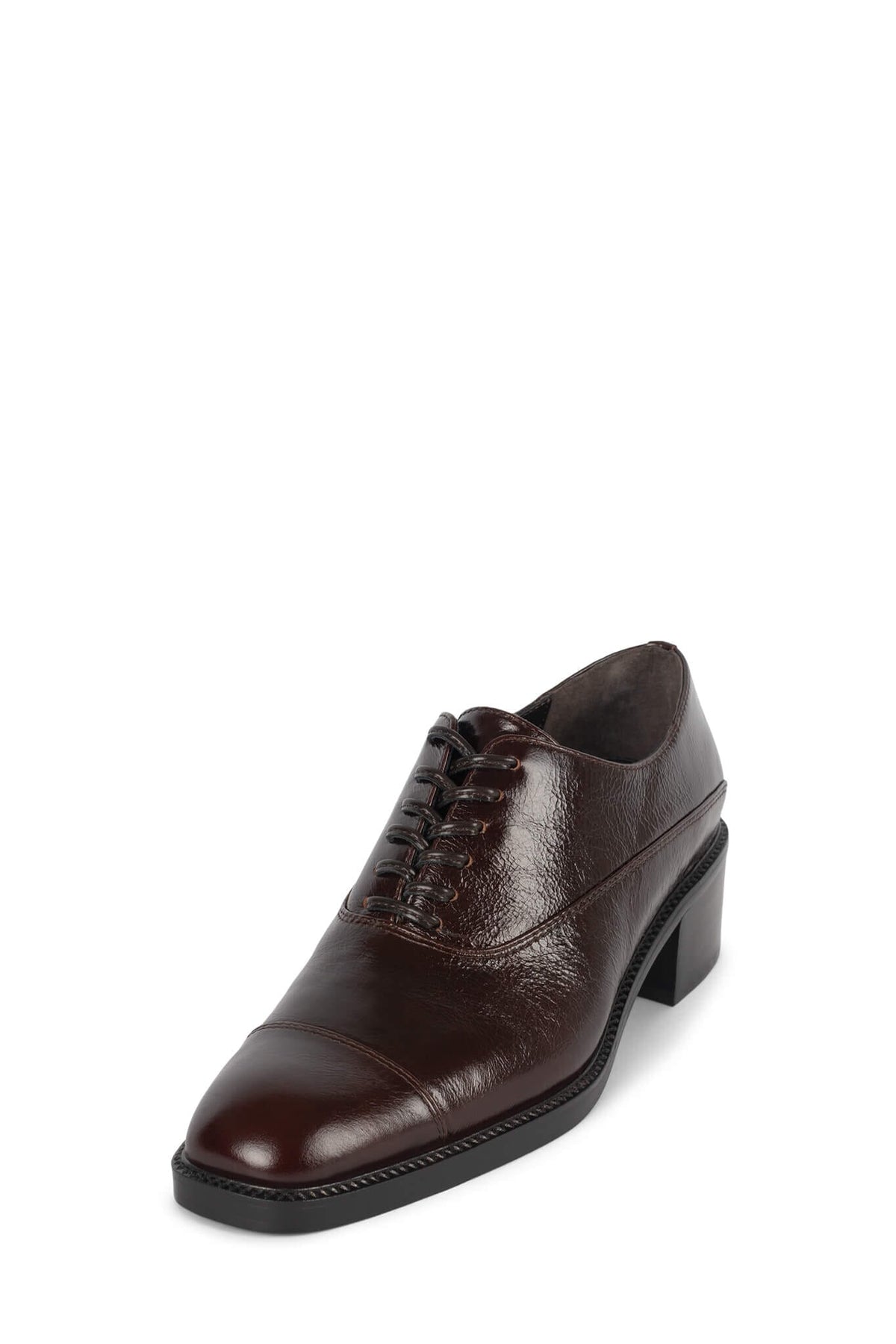 THATCH Jeffrey Campbell Heeled Oxford Coffee Crinkle
