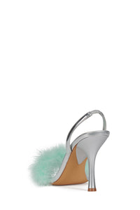 THE-FRUG Jeffrey Campbell Slingback Sandal Silver Mint Combo