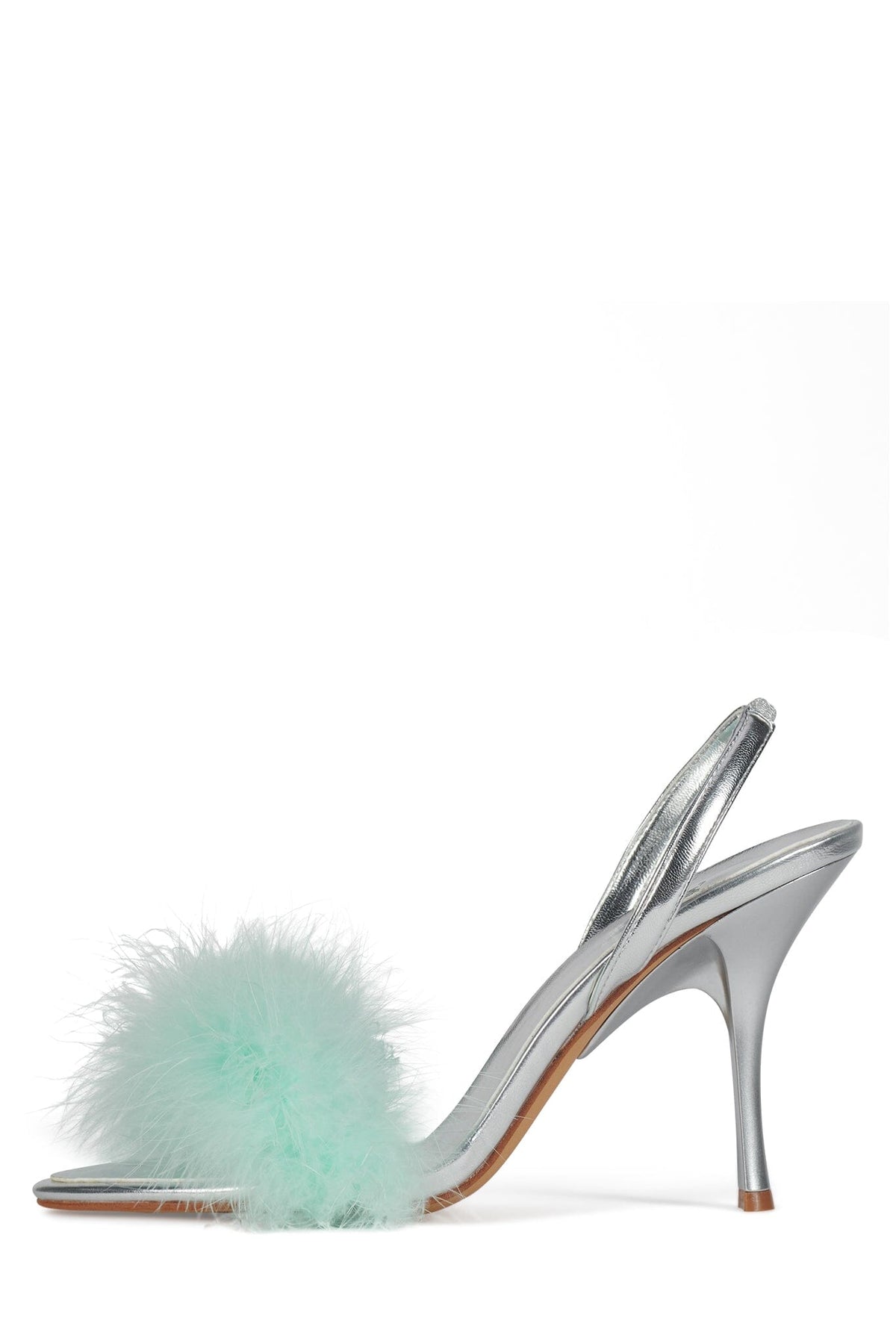 THE-FRUG Jeffrey Campbell Slingback Sandal Silver Mint Combo