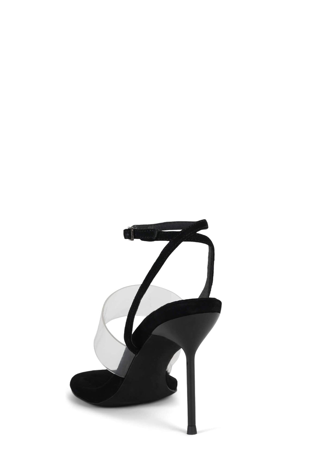 THE-GROOM Stiletto Sandal Black Suede Silver