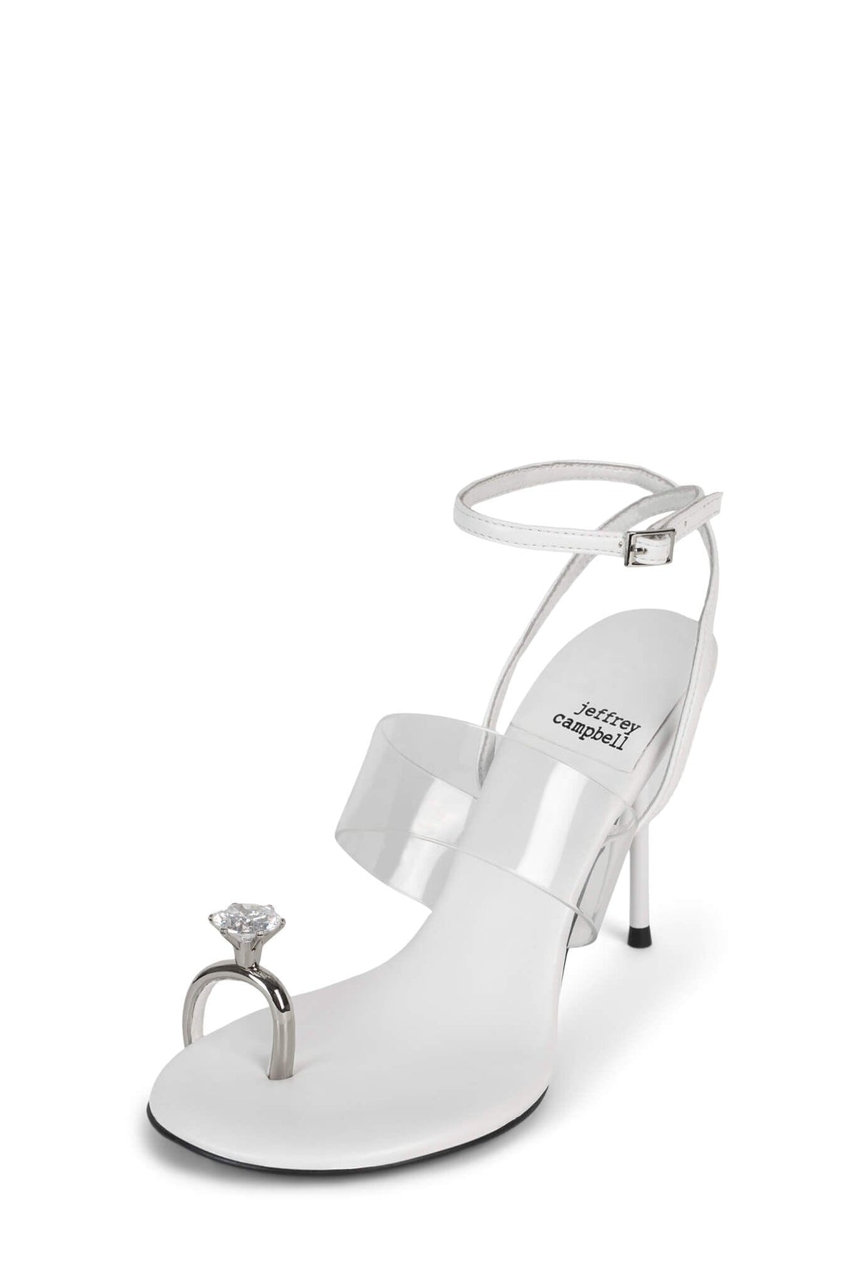 THE-GROOM Stiletto Sandal White Silver