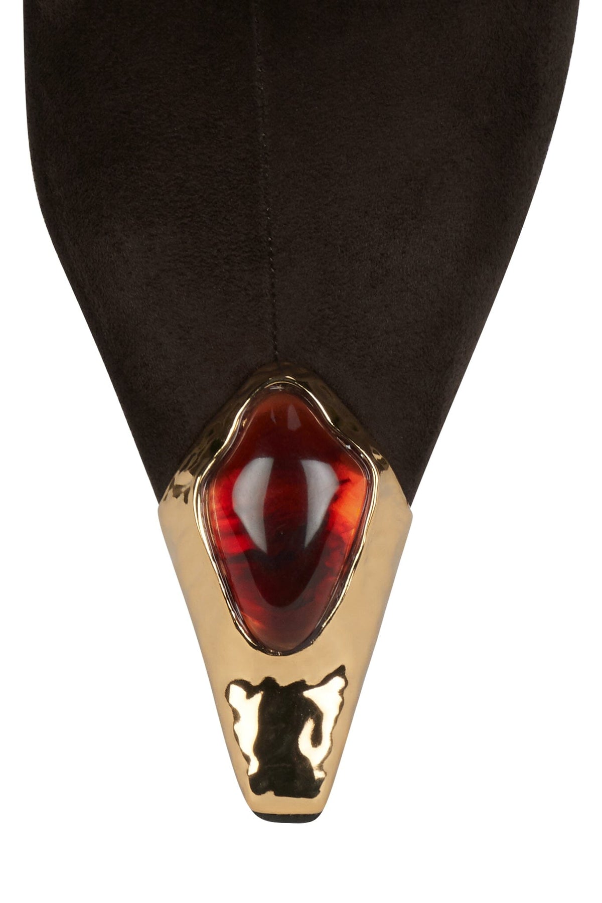 THE-STONE Jeffrey Campbell Ankle Boot Espresso Su Gold Tortoise