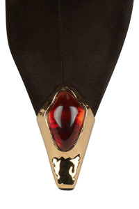 THE-STONE Jeffrey Campbell Ankle Boot Espresso Su Gold Tortoise