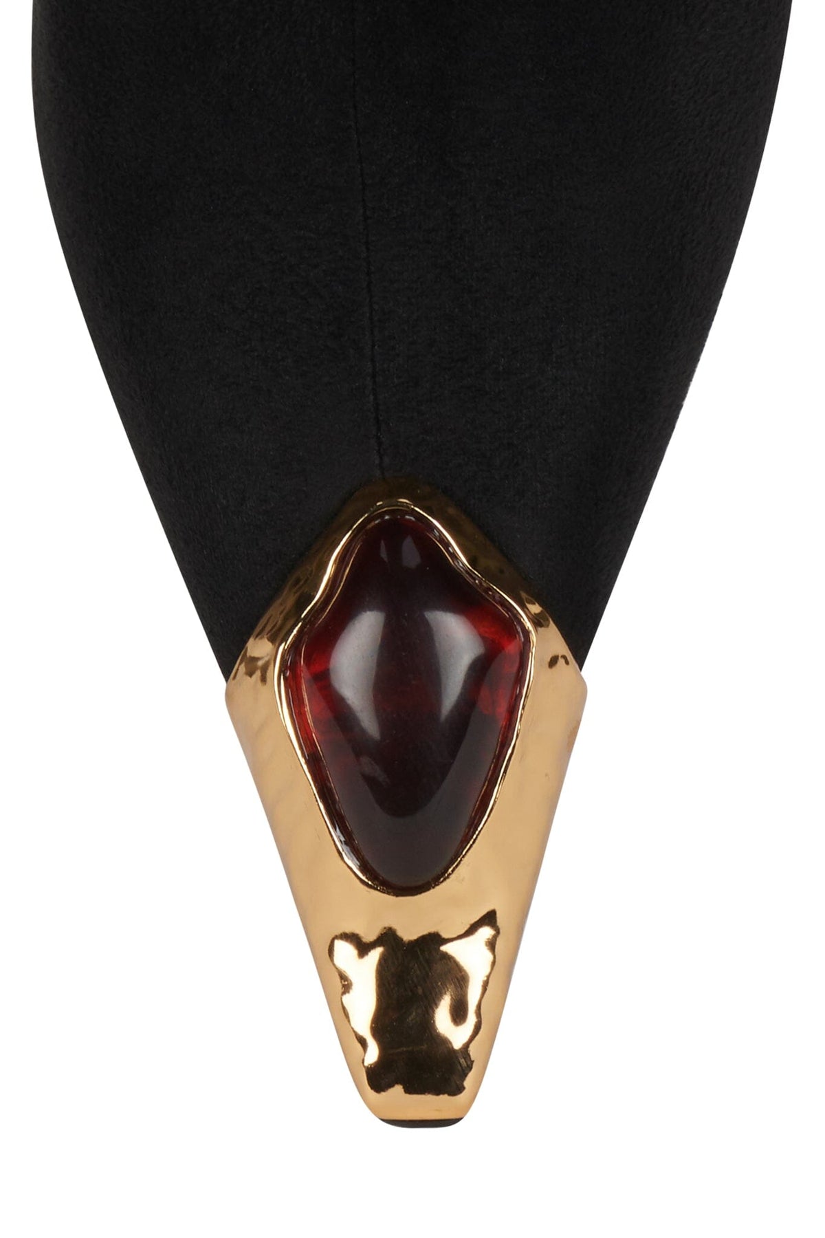 THE-STONE Jeffrey Campbell Ankle Boot Black Suede Gold Tortoise