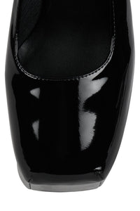 THE-TRUTH Jeffrey Campbell Platform Mary-Jane Pump Black Patent