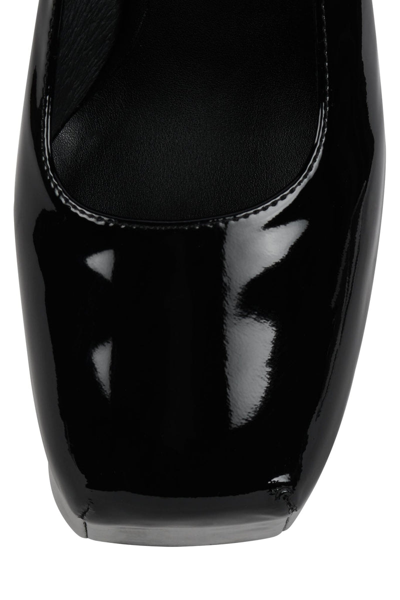 THE-TRUTH Jeffrey Campbell Platform Mary-Jane Pump Black Patent