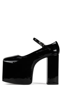 THE-TRUTH Jeffrey Campbell Platform Mary-Jane Pump Black Patent
