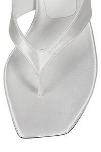 THONG-SONG Jeffrey Campbell Heeled Sandal White Satin