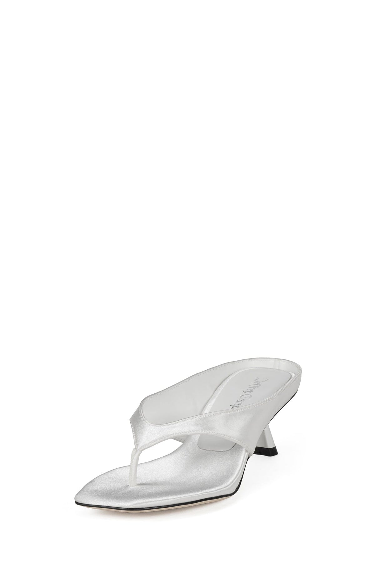 THONG-SONG Jeffrey Campbell Heeled Sandal White Satin _hover