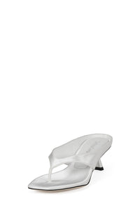 THONG-SONG Jeffrey Campbell Heeled Sandal White Satin _hover