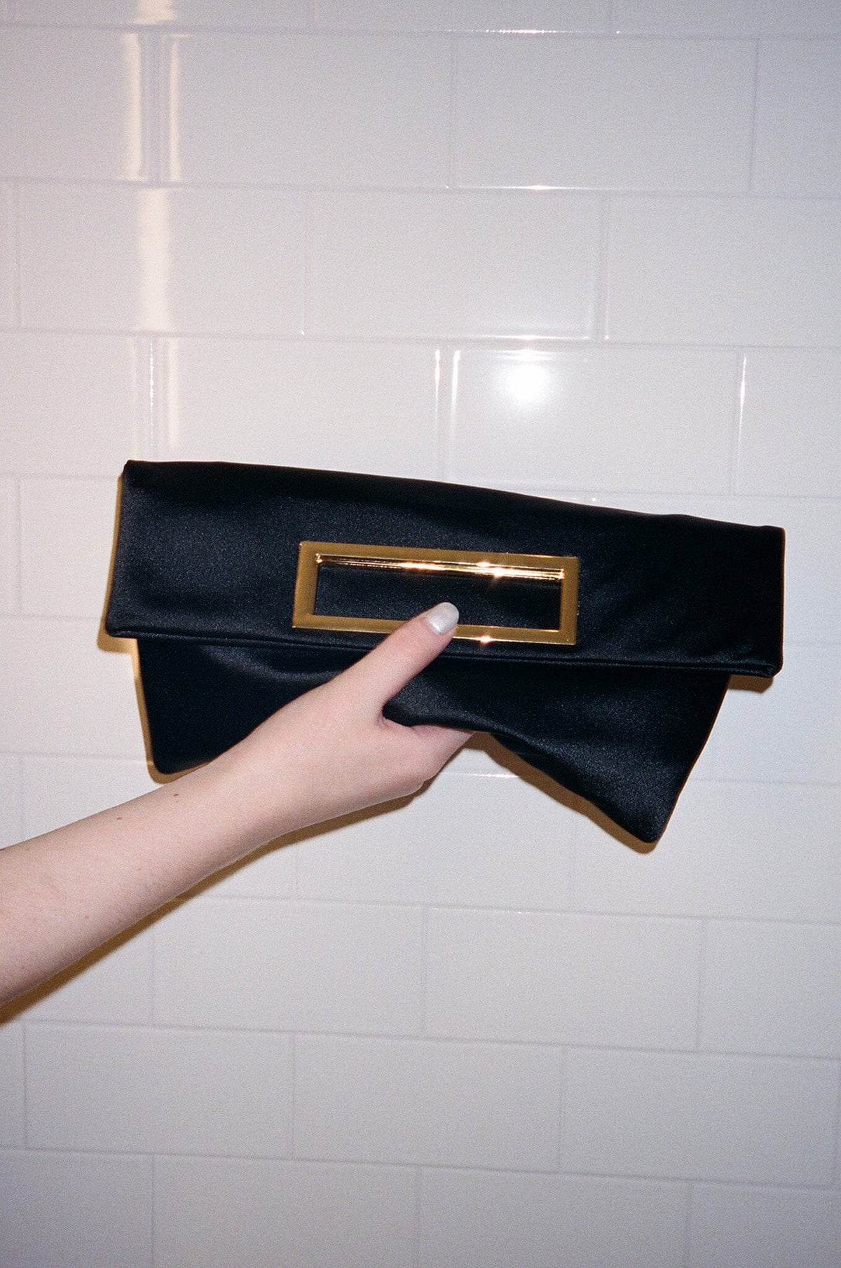 TO-GO Jeffrey Campbell Clutch Black Satin