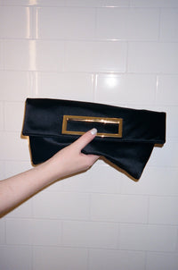 TO-GO Jeffrey Campbell Clutch Black Satin