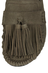 TOGGLE Flat Mule Light Khaki Suede
