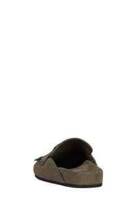 TOGGLE Flat Mule Light Khaki Suede