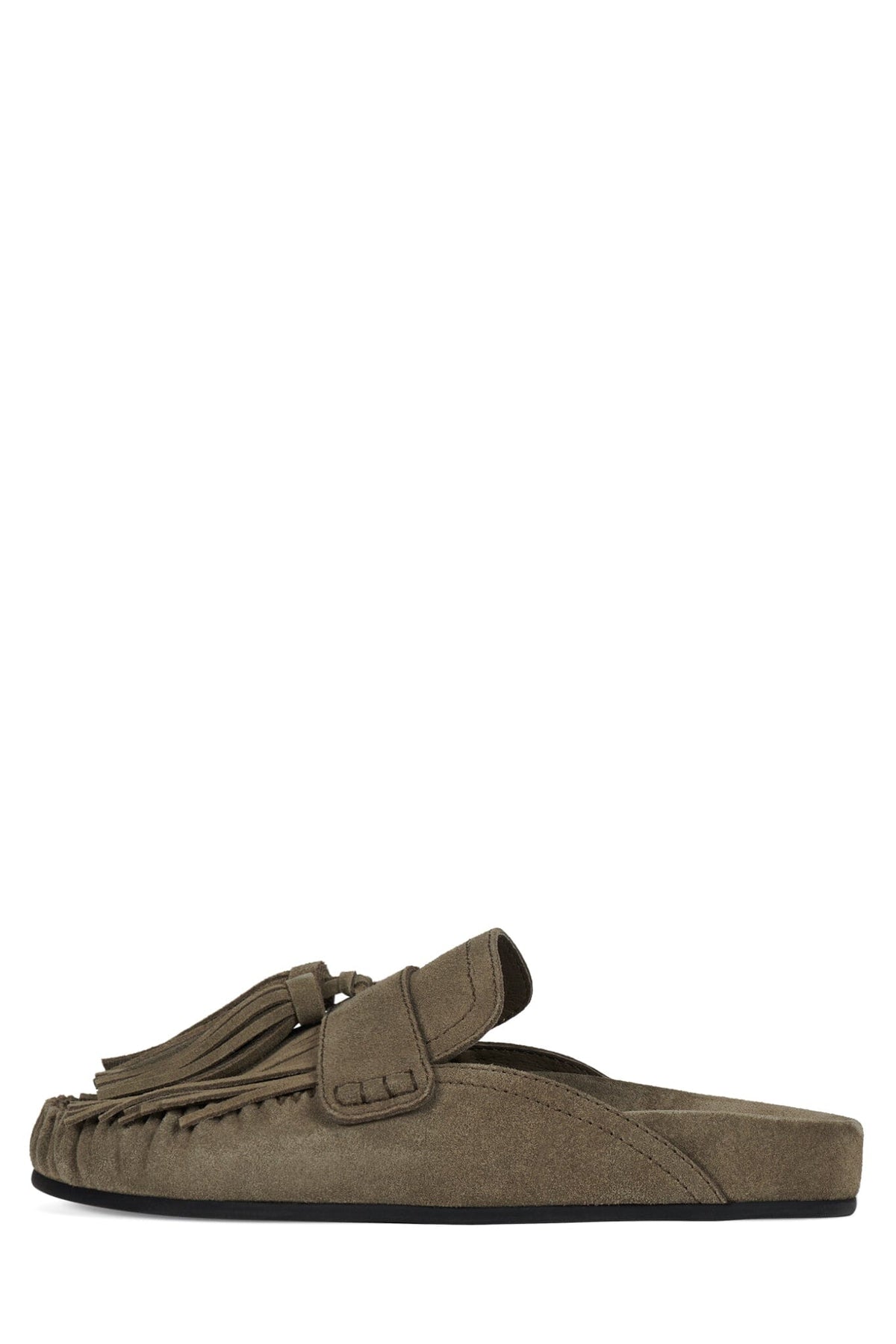 TOGGLE Flat Mule Light Khaki Suede