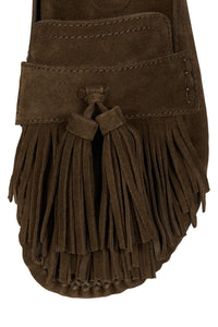 TOGGLE Flat Mule Brown Suede 