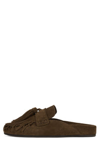 TOGGLE Flat Mule Brown Suede  