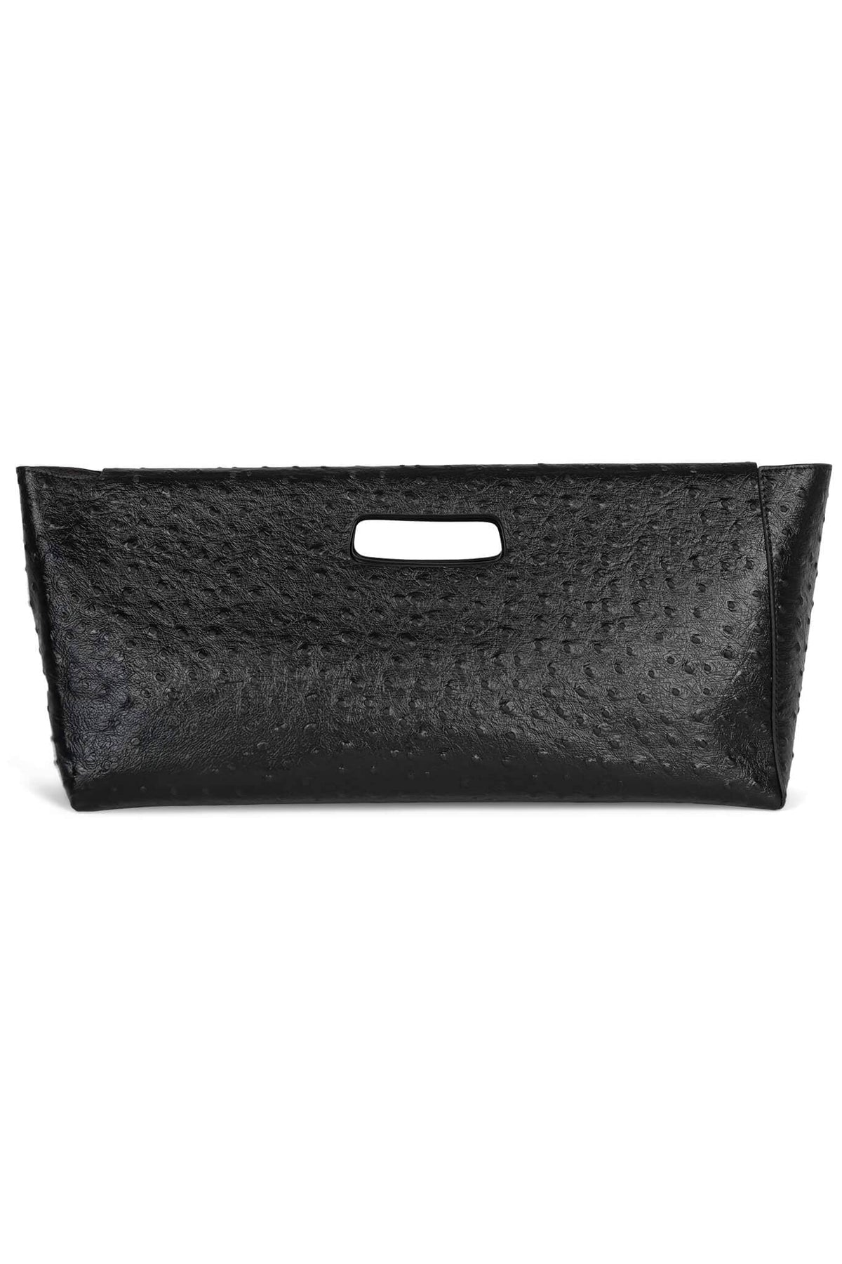 TOOLBOX Jeffrey Campbell Clutch Black Ostrich 